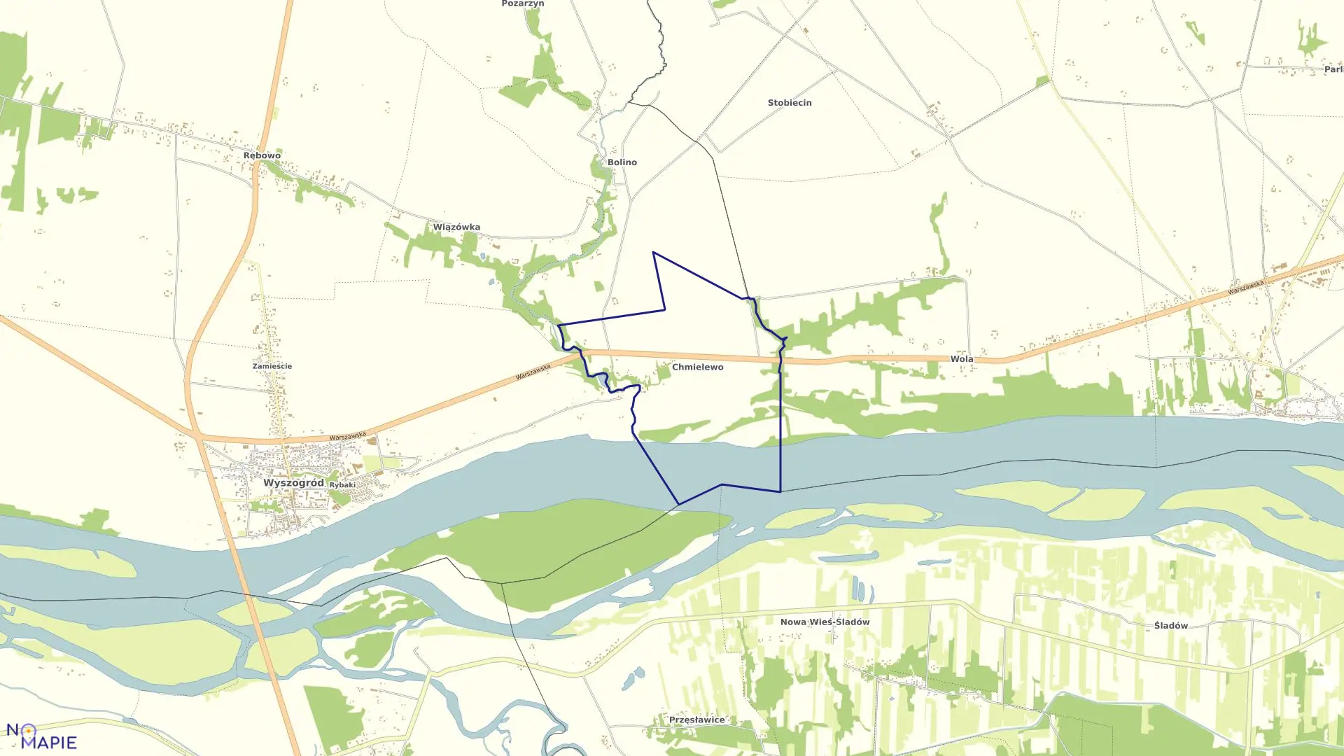 Mapa obrębu CHMIELEWO w gminie Wyszogród